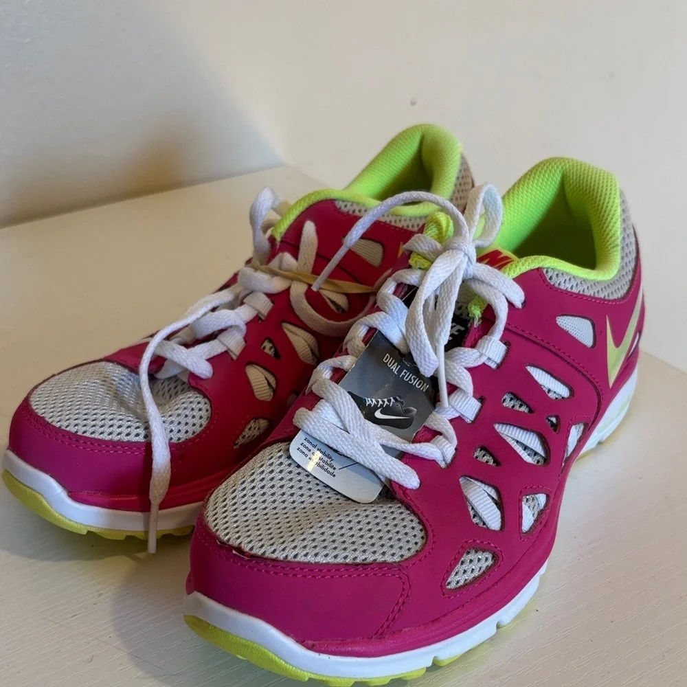 Nike Kids Sneakers in Pink and Lime Green